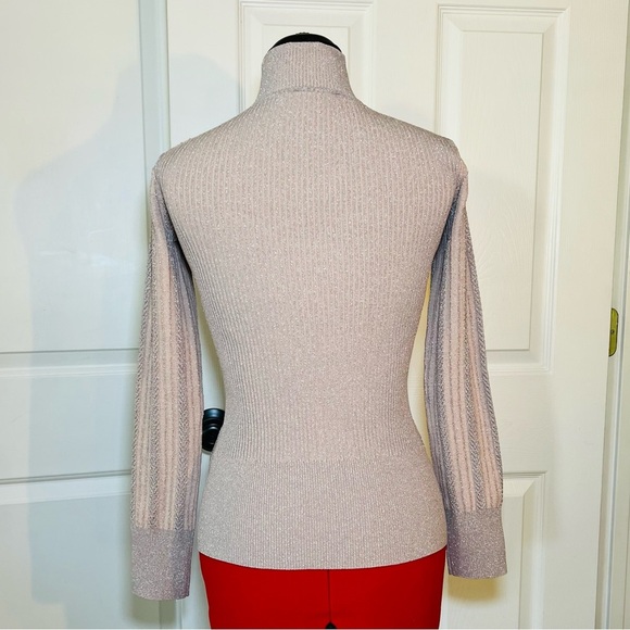 AKNVAS Mock Neck Sweater Pink Metallic - Picture 3 of 7